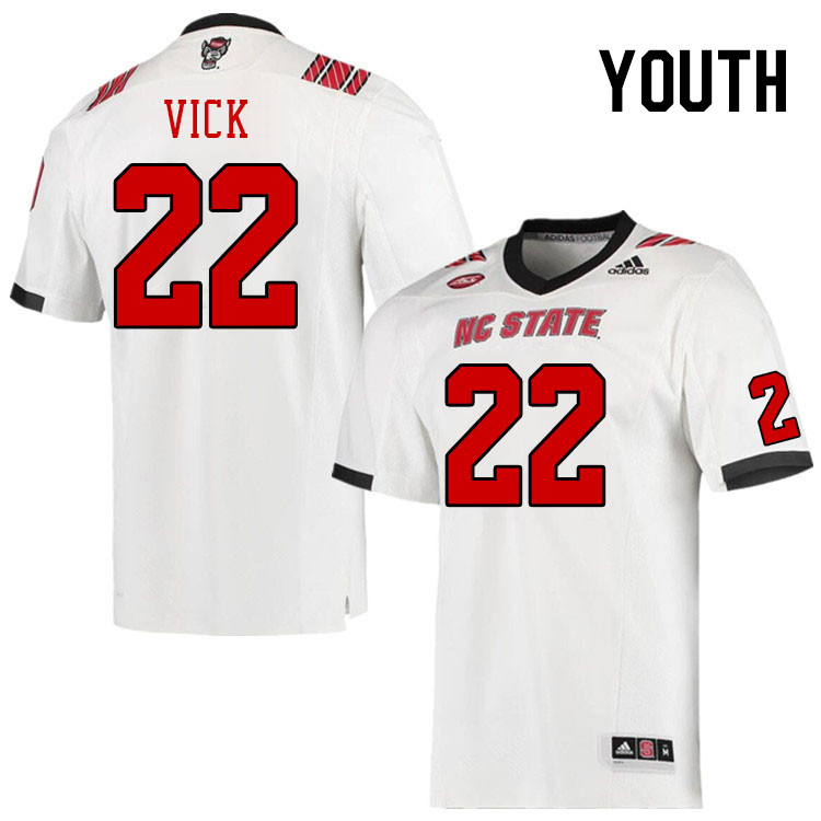 Youth #22 Jackson Vick NC State Wolfpack College Football Jerseys Stitched Sale-White - Click Image to Close